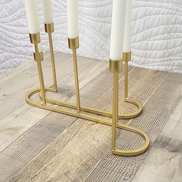 Decorative Candlestick For Table In Gold Color - Picture 2 of 5